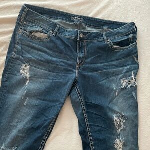 Silver Jeans Women's Boot Cut in Distressed Blue